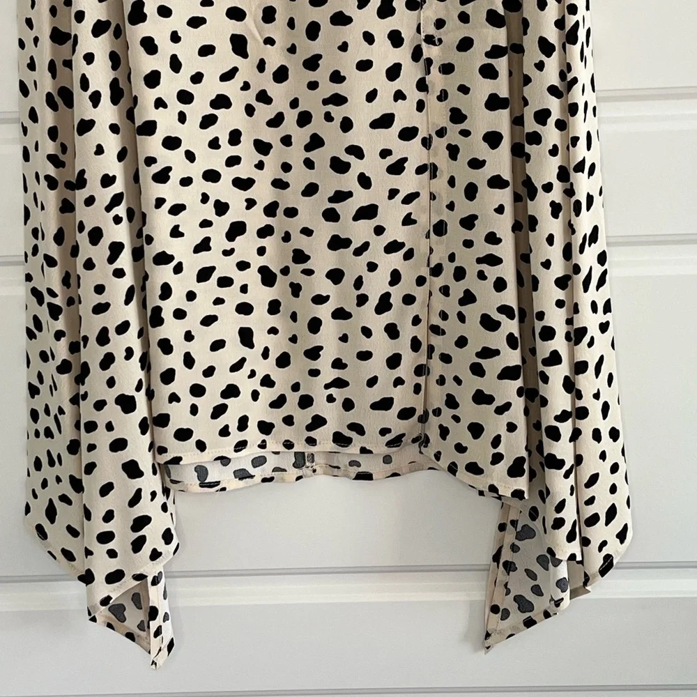 Lulus Set A Trend Leopard Animal Print Handkerchief Hem Midi Skirt XS New